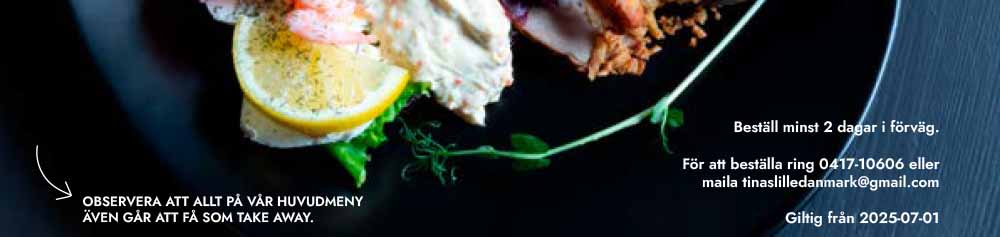 Catering för avhämtning i Tomelilla hos Tinas lille Danmark
